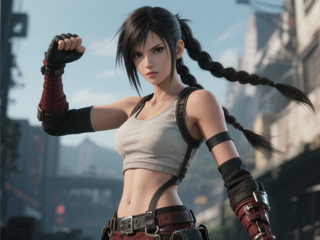 《FF7》官方展示蒂法建模：散发“时刻待命”的独特气场